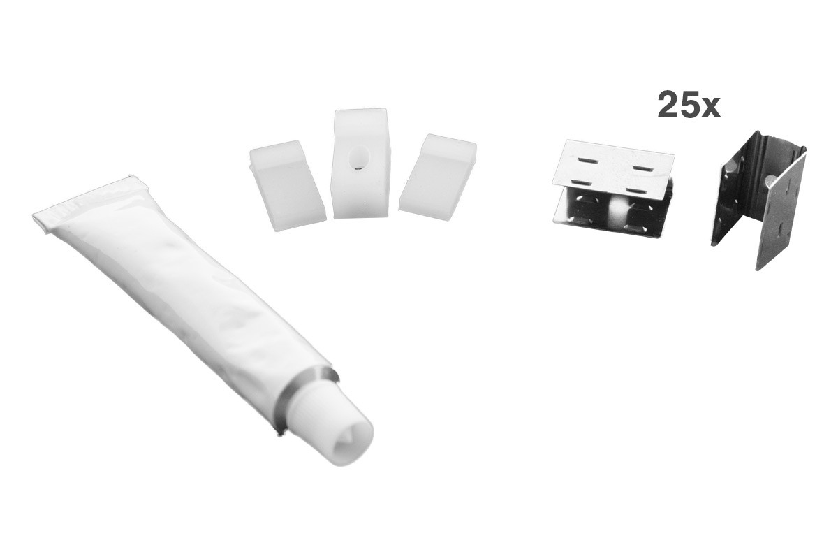 Contourverlichting budget - LED RGB - montage -  set klemmen en eindkapjes